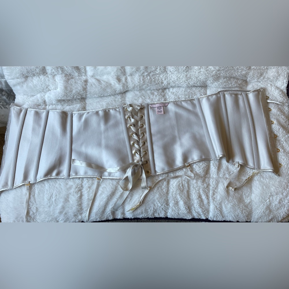 NWOT - Dream Angels, shimmer, gold metallic champagne smooth satin waist cincher - Picture 4 of 9